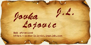 Jovka Lojović vizit kartica